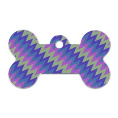 Diagonal chevron pattern Dog Tag Bone (One Side)