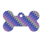 Diagonal chevron pattern Dog Tag Bone (Two Sides) Front