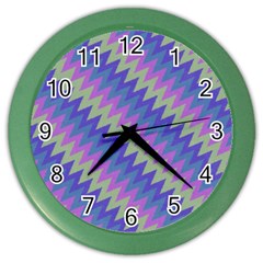 Diagonal chevron pattern Color Wall Clock