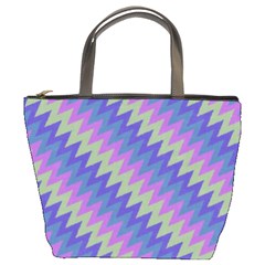 Diagonal Chevron Pattern Bucket Bag