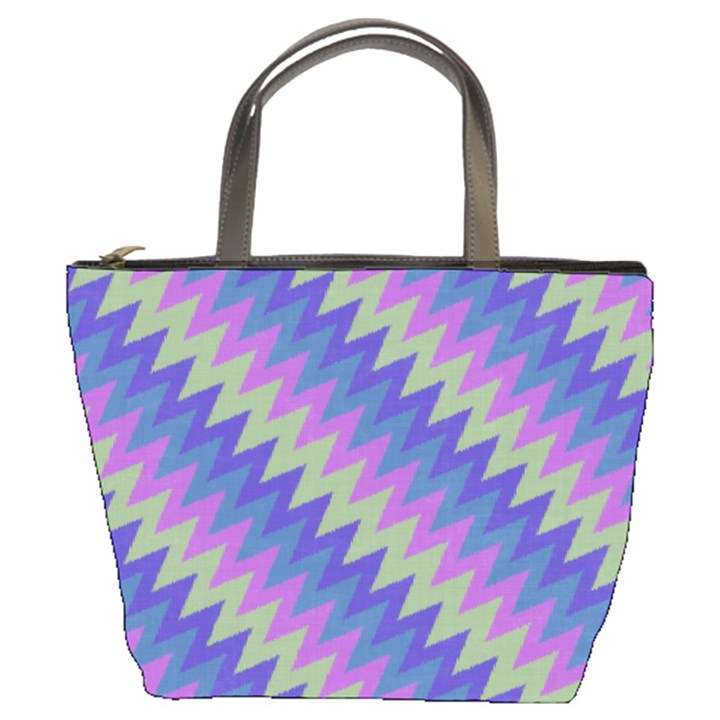 Diagonal chevron pattern Bucket Bag