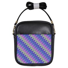 Diagonal Chevron Pattern Girls Sling Bag by LalyLauraFLM