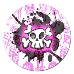 Cartoon Skull  Magnet 5  (round) by ArtistRoseanneJones