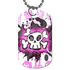 Cartoon Skull  Dog Tag (two-sided)  by ArtistRoseanneJones