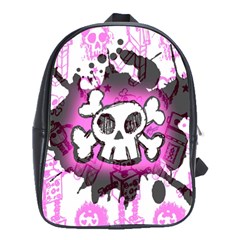 Cartoon Skull  School Bag (large) by ArtistRoseanneJones