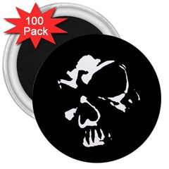 Gothic Skull 3  Button Magnet (100 Pack) by ArtistRoseanneJones