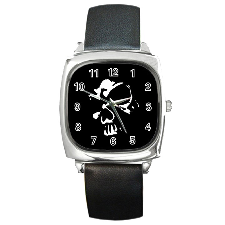 Gothic Skull Square Leather Watch