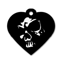 Gothic Skull Dog Tag Heart (one Sided)  by ArtistRoseanneJones