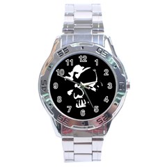 Gothic Skull Stainless Steel Watch by ArtistRoseanneJones