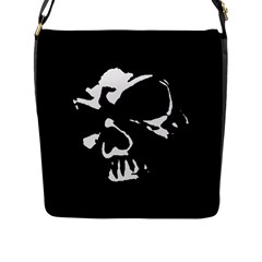 Gothic Skull Flap Closure Messenger Bag (l) by ArtistRoseanneJones