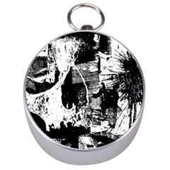 Grunge Skull Silver Compass by ArtistRoseanneJones