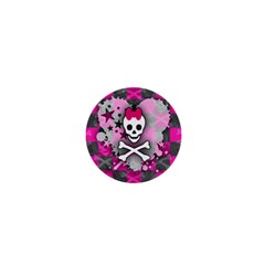 Princess Skull Heart 1  Mini Button