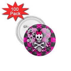 Princess Skull Heart 1 75  Button (100 Pack)