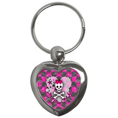 Princess Skull Heart Key Chain (heart) by ArtistRoseanneJones