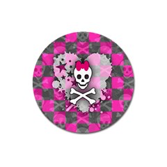 Princess Skull Heart Magnet 3  (round)