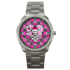 Princess Skull Heart Sport Metal Watch