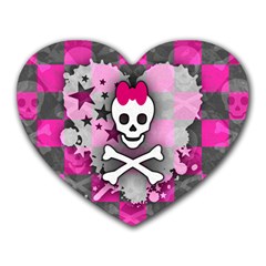 Princess Skull Heart Mouse Pad (heart) by ArtistRoseanneJones