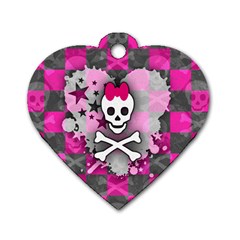 Princess Skull Heart Dog Tag Heart (two Sided)