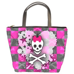 Princess Skull Heart Bucket Handbag by ArtistRoseanneJones