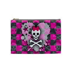 Princess Skull Heart Cosmetic Bag (medium) by ArtistRoseanneJones