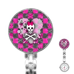 Princess Skull Heart Stainless Steel Nurses Watch by ArtistRoseanneJones