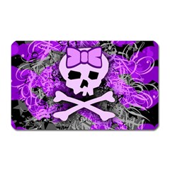 Purple Girly Skull Magnet (rectangular)