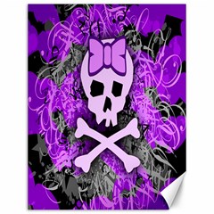 Purple Girly Skull Canvas 12  X 16  (unframed)