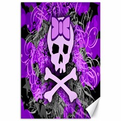 Purple Girly Skull Canvas 12  X 18  (unframed)