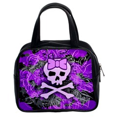 Purple Girly Skull Classic Handbag (two Sides)