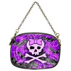 Purple Girly Skull Chain Purse (two Sided)  by ArtistRoseanneJones