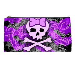 Purple Girly Skull Pencil Case by ArtistRoseanneJones