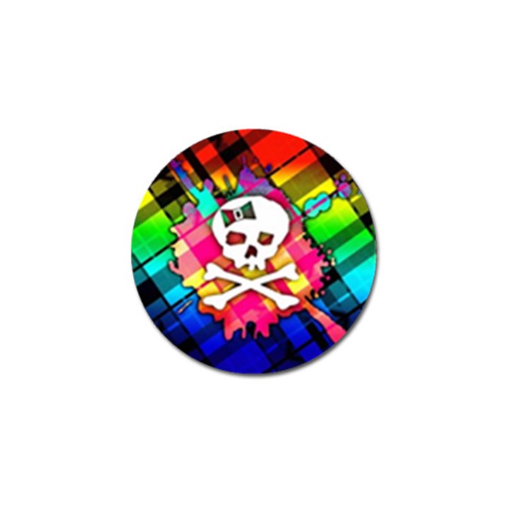 Rainbow Plaid Skull Golf Ball Marker 10 Pack