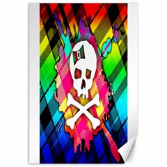 Rainbow Plaid Skull Canvas 20  X 30  (unframed)