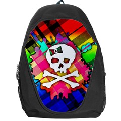 Rainbow Plaid Skull Backpack Bag
