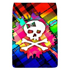 Rainbow Plaid Skull Removable Flap Cover (l) by ArtistRoseanneJones