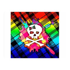 Rainbow Plaid Skull Double Sided Flano Blanket (mini)