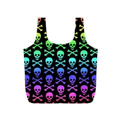 Rainbow Skull and Crossbones Pattern Reusable Bag (S)