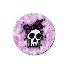 Sketched Skull Princess Drink Coasters 4 Pack (round)