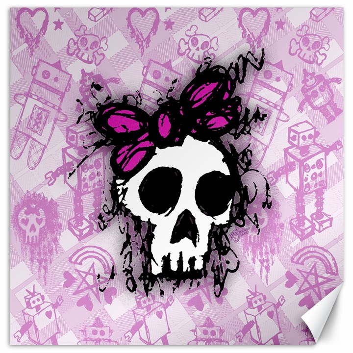 Sketched Skull Princess Canvas 12  x 12  (Unframed)