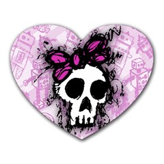 Sketched Skull Princess Mouse Pad (heart)