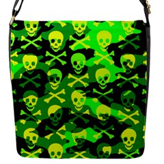 Skull Camouflage Flap Closure Messenger Bag (small) by ArtistRoseanneJones