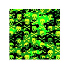 Skull Camouflage Small Satin Scarf (square) by ArtistRoseanneJones