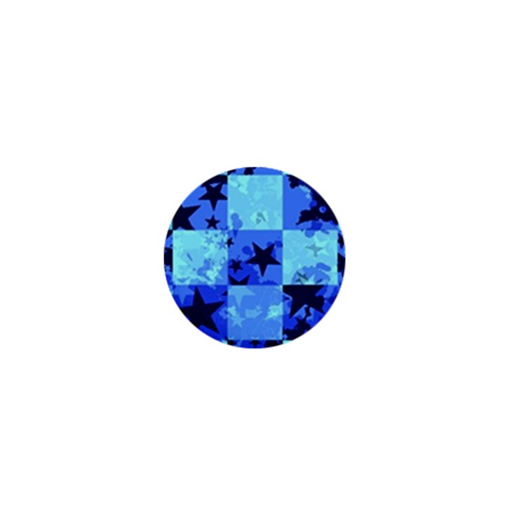 Blue Star Checkers 1  Mini Button Magnet