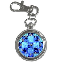 Blue Star Checkers Key Chain Watch by ArtistRoseanneJones