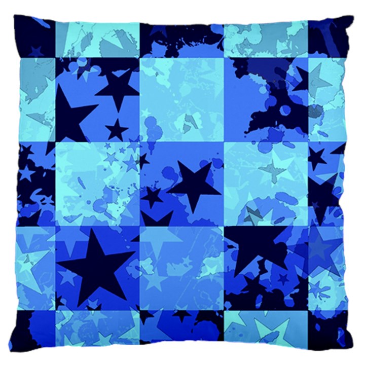 Blue Star Checkers Large Cushion Case (Two Sided) 