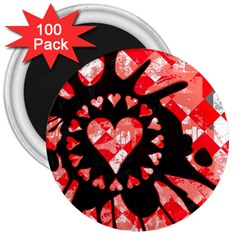 Love Heart Splatter 3  Button Magnet (100 Pack) by ArtistRoseanneJones