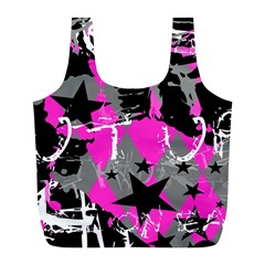 Pink Scene Kid Reusable Bag (l) by ArtistRoseanneJones