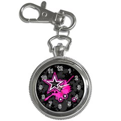 Pink Star Graphic Key Chain Watch