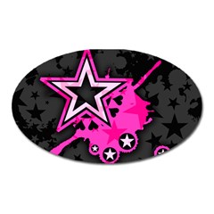 Pink Star Graphic Magnet (oval) by ArtistRoseanneJones