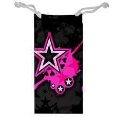 Pink Star Graphic Jewelry Bag by ArtistRoseanneJones